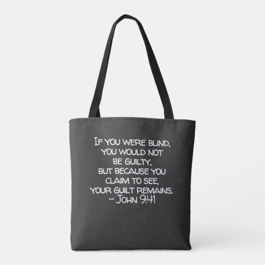 JOHN 9:41 Schulter-Tasche Tasche (Rückseite)