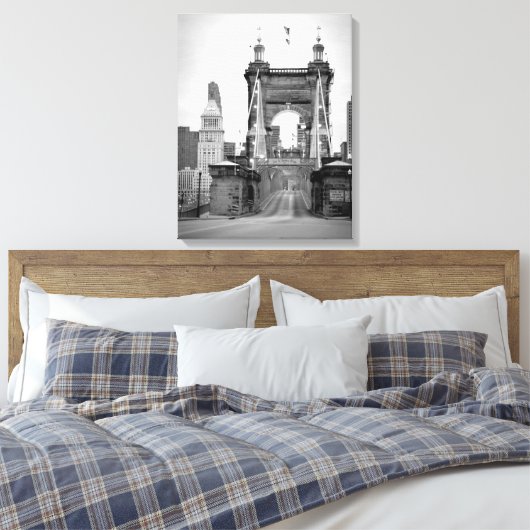 John A. Roebling Bridge, Cincinnati, OH Leinwanddruck (Insitu (Schlafzimmer))