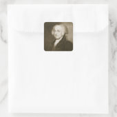 John Adams, 2. Präsident der Vereinigten Staaten v Quadratischer Aufkleber (Tasche)