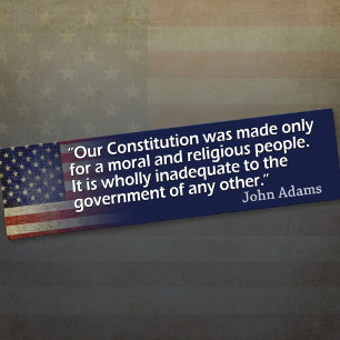 John Adams: A Moral and Religious People Autoaufkleber