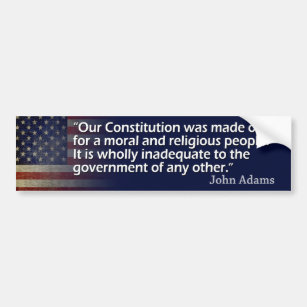 John Adams: A Moral and Religious People Autoaufkleber