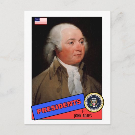 John Adams Baseball Card Postkarte (Vorderseite)