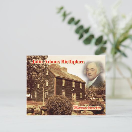 John Adams Birthplace, Massachusetts Postkarte (Stehend Vorderseite)