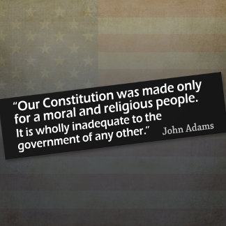 John Adams: Ein moralisches und religiöses Volk Autoaufkleber