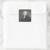 John Adams, eingraviert von James Barton Longacre Quadratischer Aufkleber (Tasche)