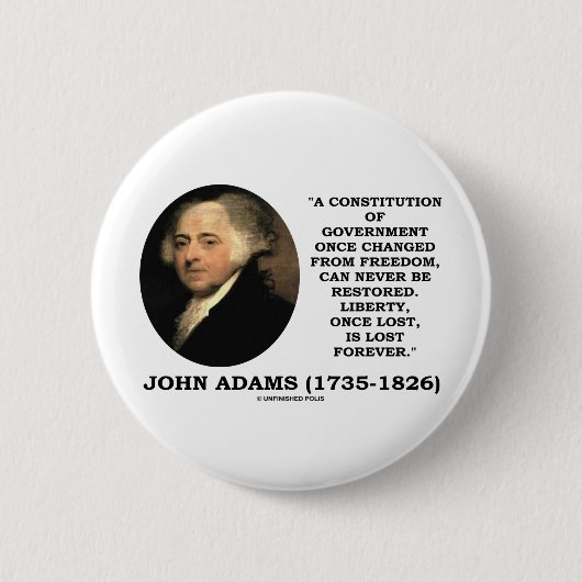 John Adams-Freiheit, sobald Lost für immer Button (Vorderseite)