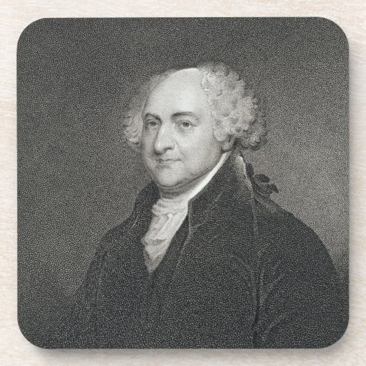 John Adams, graviert von James Barton Longacre Getränkeuntersetzer (Vorderseite)