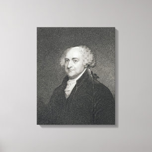 John Adams, graviert von James Barton Longacre Leinwanddruck