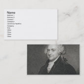John Adams, graviert von James Barton Longacre Visitenkarte (Vorne/Hinten)