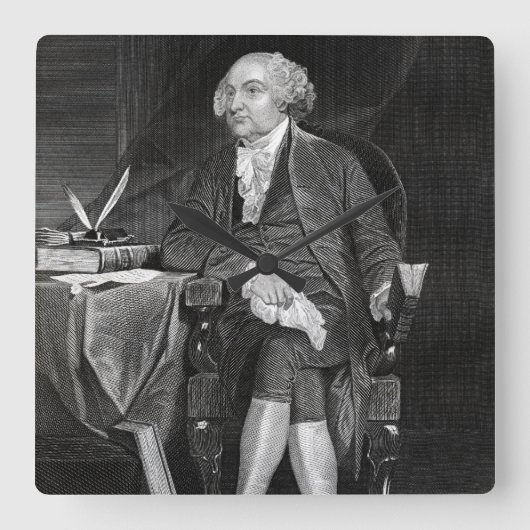 John Adams Quadratische Wanduhr (Vorderseite)