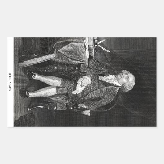 John Adams Rechteckiger Aufkleber (Vorderseite)