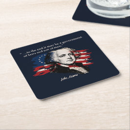 John Adams Rechteckiger Pappuntersetzer