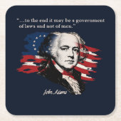 John Adams Rechteckiger Pappuntersetzer (Vorderseite)