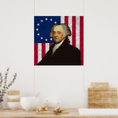 John Adams und die amerikanische Flagge Poster (Küche)