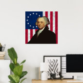 John Adams und die amerikanische Flagge Poster (Heimbüro)