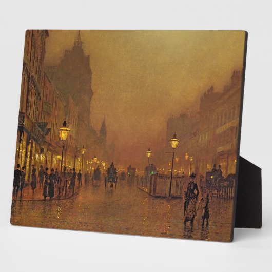 John Atkinson Grimshaw | A Street at Night (Öl on Fotoplatte (Seite)