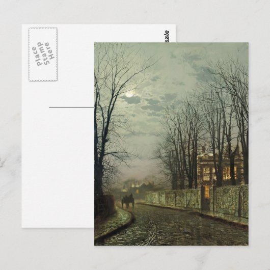 John Atkinson Grimshaw - A Wintry Moon Postkarte (Vorne/Hinten)