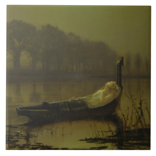 John Atkinson Grimshaw - Die Dame von Shalott Fliese (Vorderseite)