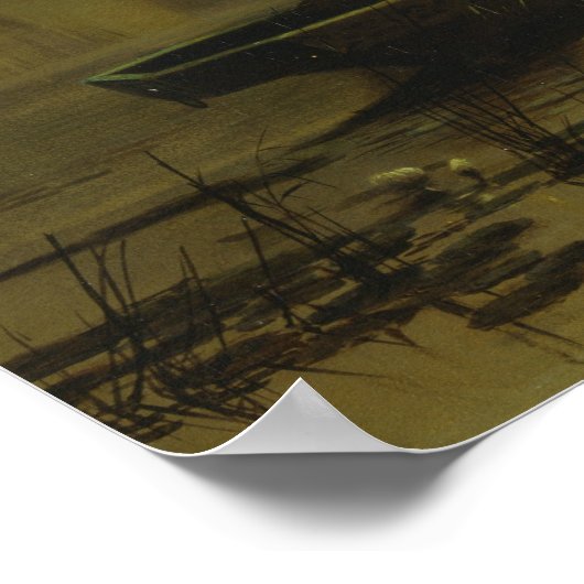 John Atkinson Grimshaw - Die Dame von Shalott Poster (Ecke)