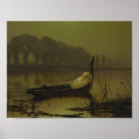 John Atkinson Grimshaw - Die Dame von Shalott Poster (Vorne)
