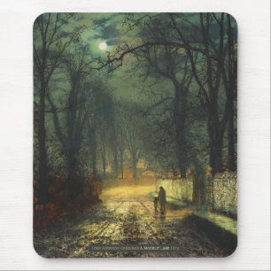 John Atkinson Grimshaw Eine mondbeleuchtete Spur 1 Mousepad