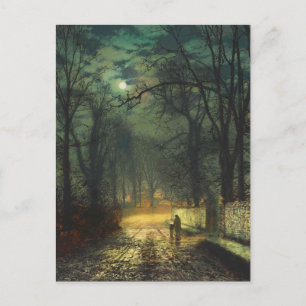 John Atkinson Grimshaw Eine mondbeleuchtete Spur 1 Postkarte