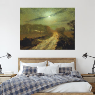 John Atkinson Grimshaw - Eine mondhelle Landschaft Leinwanddruck
