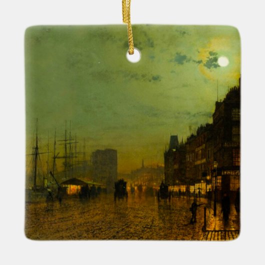 John Atkinson Grimshaw Glasgow Docks Keramikornament (Vorderseite)