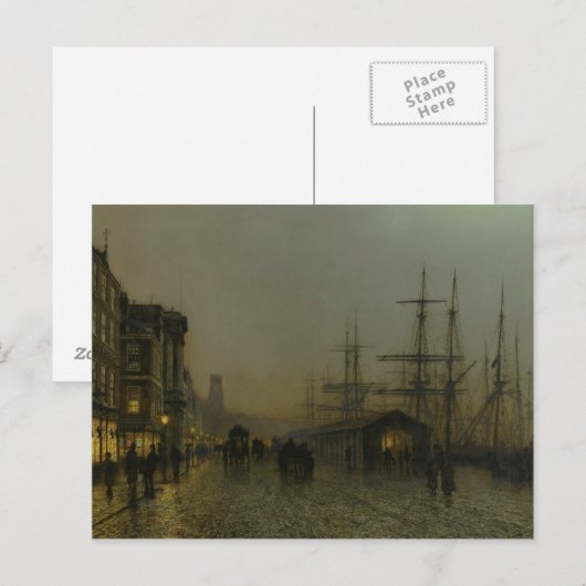 John Atkinson Grimshaw - Glasgow, Samstagnacht Postkarte (Vorne/Hinten)