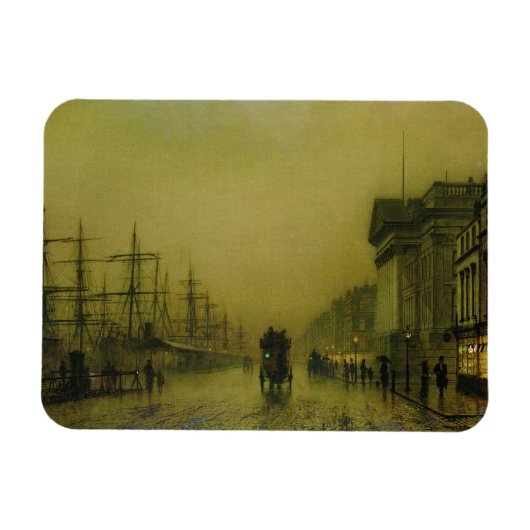 John Atkinson Grimshaw | Liverpool Docks Zoll H Magnet (Horizontal)