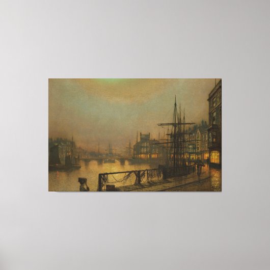 John Atkinson Grimshaw - Whitby at Night Leinwanddruck (Vorderseite)
