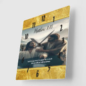 John Baptist Jesus Christus mit dem Glauben Quadratische Wanduhr (Winkel)