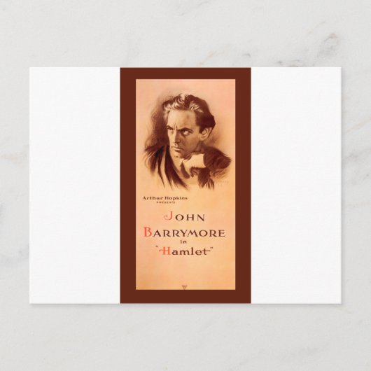 John Barrymore im Hamlet Broadway 1922 Postkarte (Vorderseite)