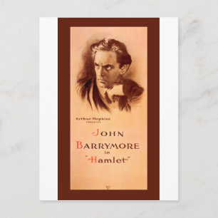 John Barrymore im Hamlet Broadway 1922 Postkarte