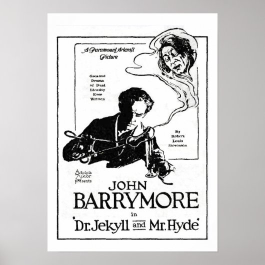 John Barrymore Jekyll und Hyde 1920 Filmwerbung Pr Poster (Vorne)