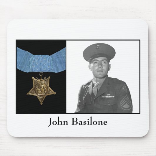 John Basilone und die Ehrenmedaille Mousepad (Vorne)
