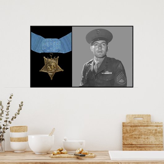 John Basilone und Die Ehrenmedaille Poster (Küche)
