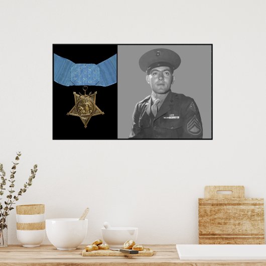 John Basilone und Die Ehrenmedaille Poster (Küche)