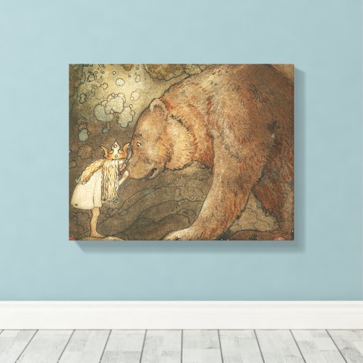 John Bauer - Arme Little Basse Leinwanddruck (Insitu (Holzboden))