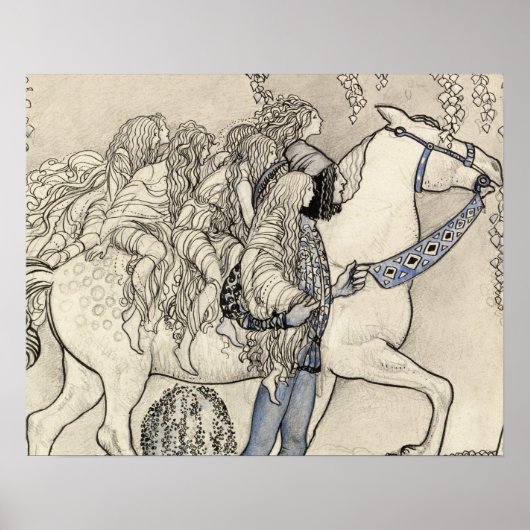 John Bauer - Das Pferd, das er im Moment geführt h Poster (Vorne)