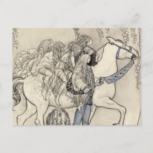 John Bauer - Das Pferd, das er im Moment geführt h Postkarte