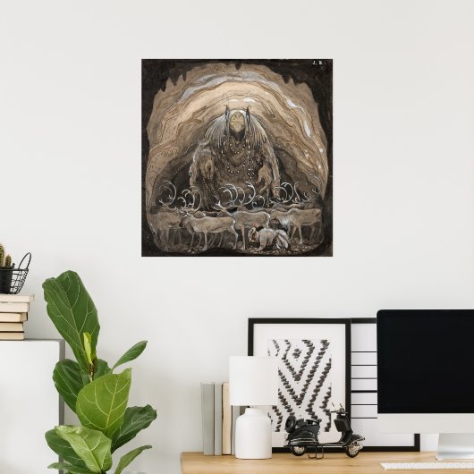 John Bauer - Der Mann, der unter Gnome läuft Poster (Heimbüro)