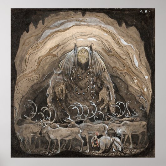 John Bauer - Der Mann, der unter Gnome läuft Poster (Vorne)