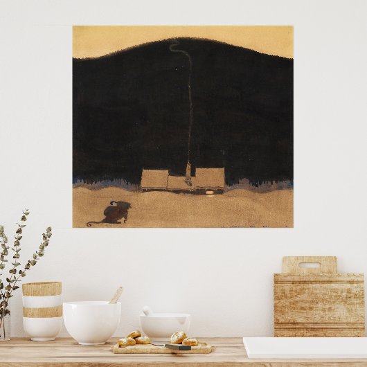 John Bauer Die Hütte am Fuße des Berges Poster (Küche)