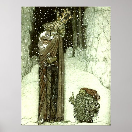 John Bauer Die Prinzessin und der Troll Poster (Vorne)