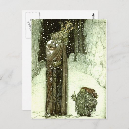 John Bauer Die Prinzessin und der Troll Postkarte (Vorne/Hinten)