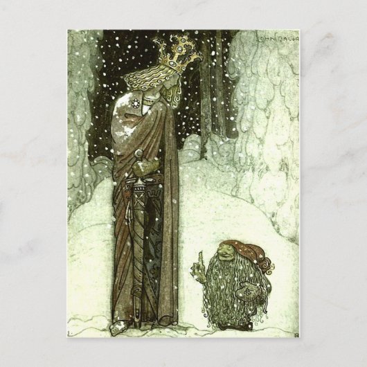 John Bauer Die Prinzessin und der Troll Postkarte (Vorderseite)