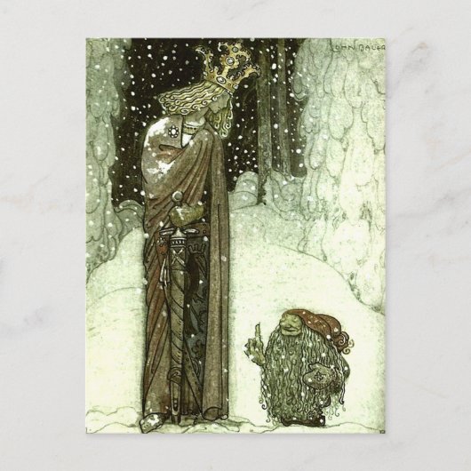 John Bauer Die Prinzessin und der Troll Postkarte (Vorderseite)