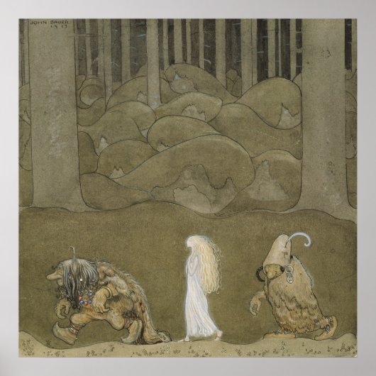 John Bauer - Die Prinzessin und die Trolle Poster (Vorne)