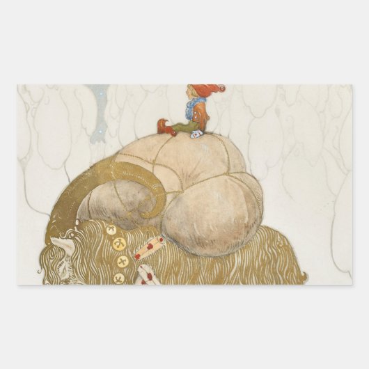 John Bauer - Die Weihnachtsziege Rechteckiger Aufkleber (Vorderseite)